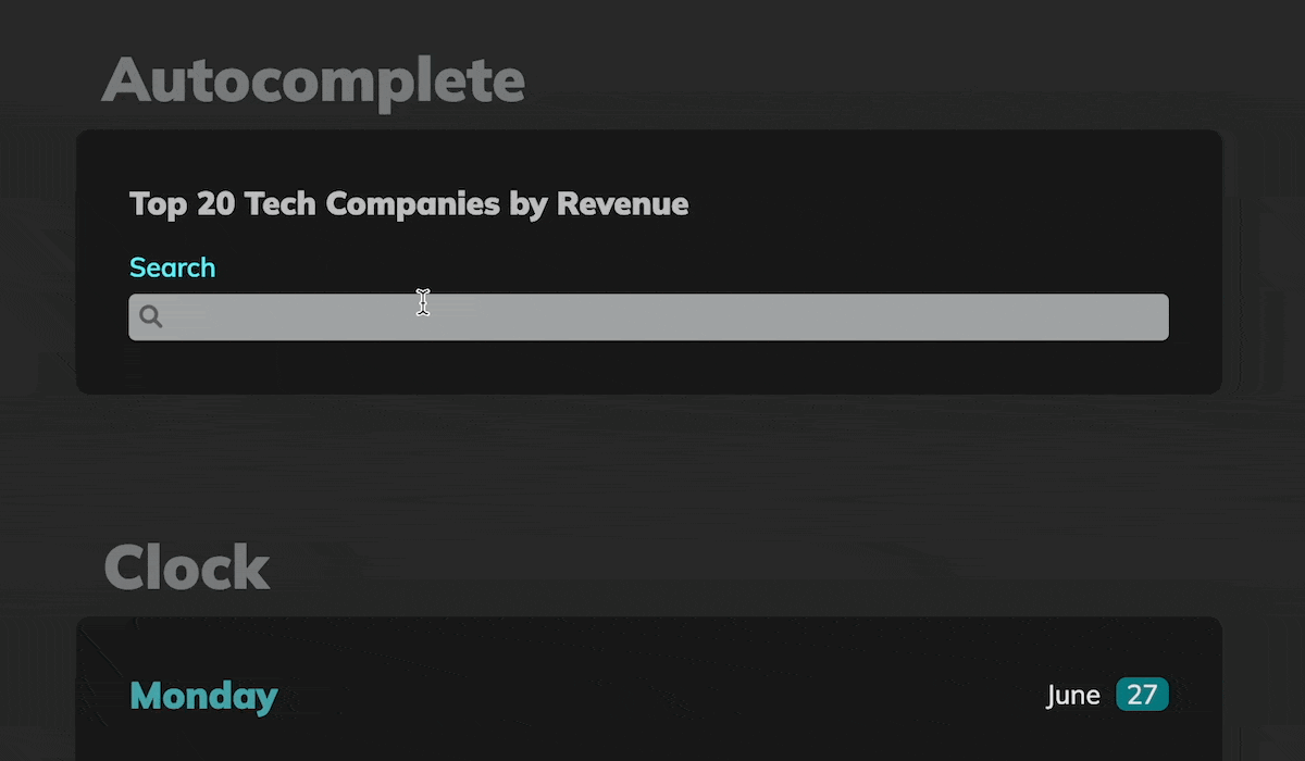 React Widgets Landing Page