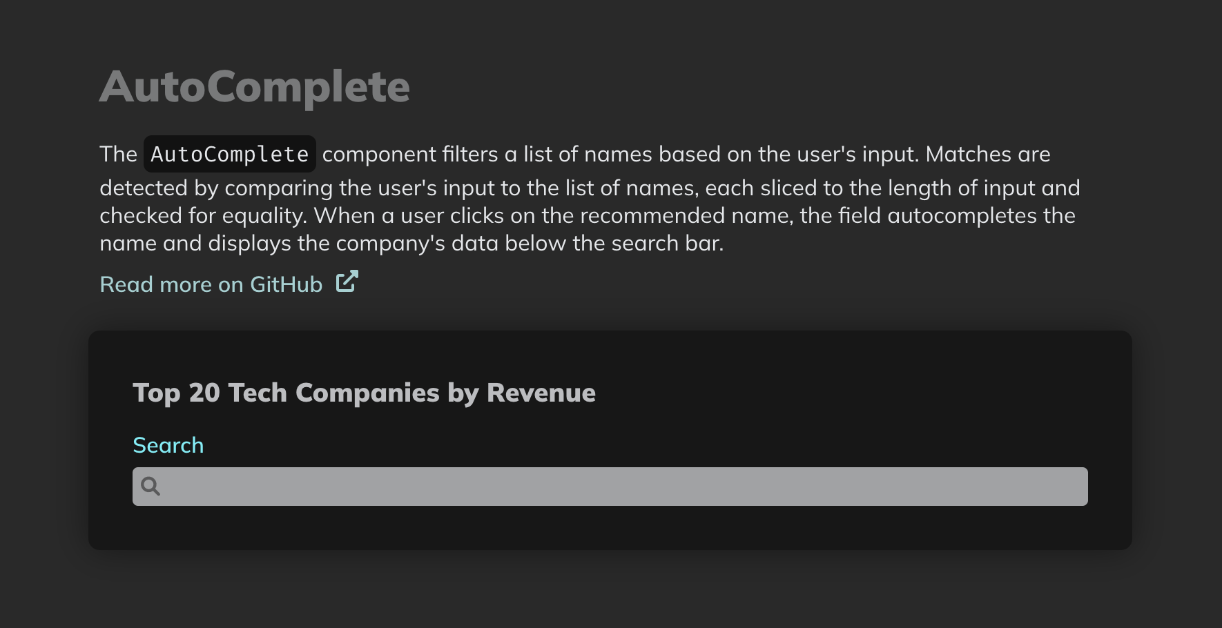 React Widgets - Autocomplete