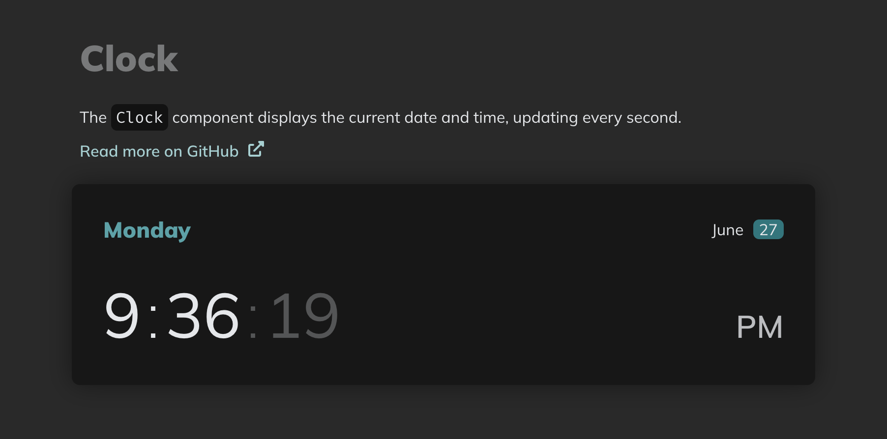 React Widgets - Clock